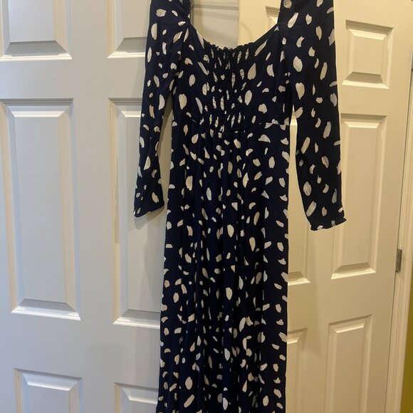 Reformation Sigmund Dress Splatter Printed Midi Length Dress size S-M - Picture 7 of 10